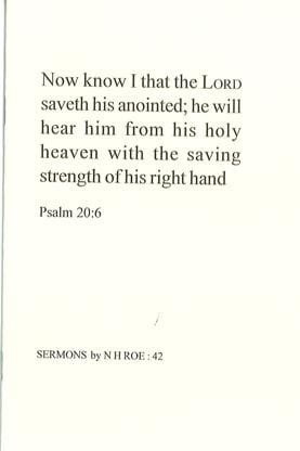Now know I that the LORD Saveth His Anointed
