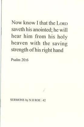 Now know I that the LORD Saveth His Anointed